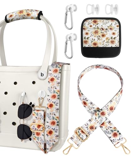 Bag Strap Crossbody Charms for Bogg Bag Accessories - Neoprene Luggage Handle Wrap & 2 Key Holders