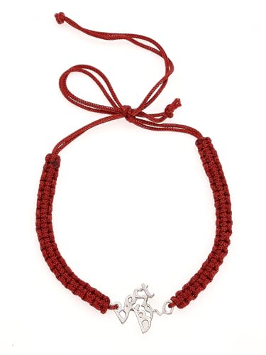 Image of Sukkhi Rakhi 925 Sterling Silver Designer Infinity Silver Rakhi Bracelet for Men with Roli Chawal & Free Greeting Card with Certificate of Authenticity | 925 Silver Rakhi for Brother