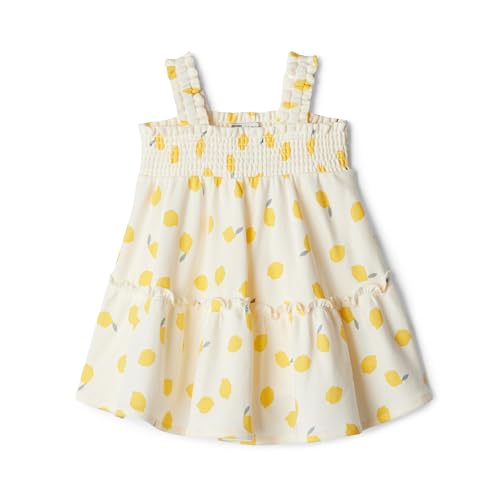 Amazon Essentials Unisex Babies x Sofia Grainge Cotton Interlock Baby Girls and Toddlers Dress (Mommy & Me) Ivory Lemon 4T