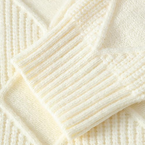 Unisex Men's Knit Sweater Crewneck Loose Fit Diamond Twist Textured Sweaters Long Sleeve Cable Knitted Pullover Tops4