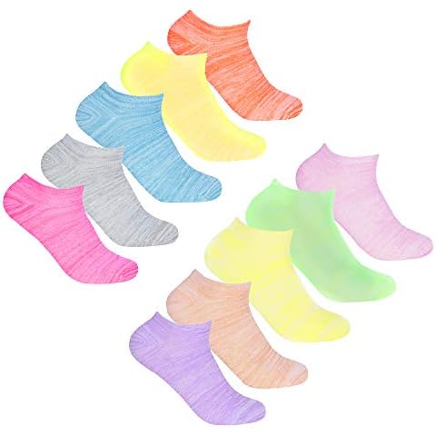Bamu RedTag Active Ladies Ten Pair Woven Mesh Trainer Liner Sports Socks With Arch Support (Multi-Coloured Brights/Pastels 10 Pairs, numeric_4) Cover