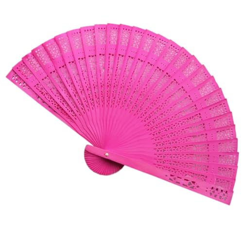 Openwork Carved Personalized Wooden Fan, 7.9 x 14.6 In Foldable Durable Custom Engraved Folding Fan,Sandalwood Elegant Handheld Fans for Summer Wedding Bridal Shower Guests Women (black) - image 3