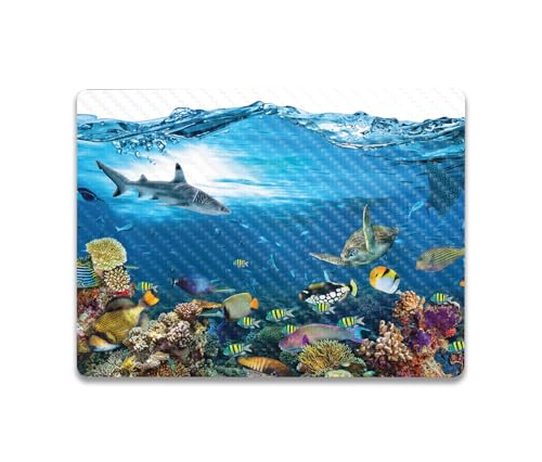 Image of MightySkins Carbon Fiber Skin Compatible with Microsoft Surface Laptop Go 3 (2023) Full Wrap Kit - Below The Waves | Protective, Durable Textured Carbon Fiber Finish | Easy to Apply | Made in The USA
