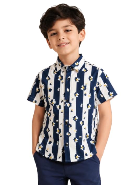 Image of RICH COPPER Fashionable Cotton Printed Half Sleeve Casual Shirt for Men Featuring Lightweight Fabric and Modern Design