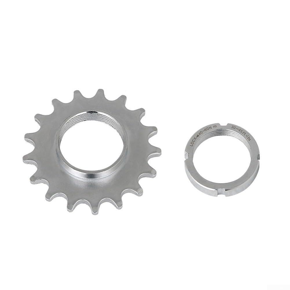 Steel Bicycle Fixed Gear Sprocket and Lock Ring Set for Track Bike, 1/8 Inch Chain for 13T 14T 18T Cogs(18T)