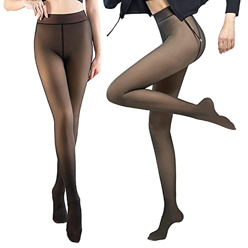 Strumpfhosen Damen Winter, Fleece Thermostrumpfhose für Damen, Thermo Strumpfhose Gefüttert, Perfekt Beine Abnehmen Gefälschte Durchscheinend (320g für -5~10℃) Cover