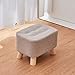 Tapicerowany podnóżek Ottoman Prostokąt Pufa Podnóżek Stołek Zmień buty Stołek z 4 drewnianymi nogami do salonu i sypialni,szary