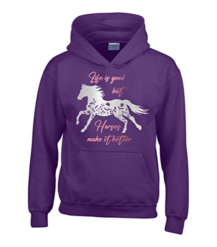 Sweat à capuche Edward Sinclair violet M : le confort casual pour passionnés d'équitation