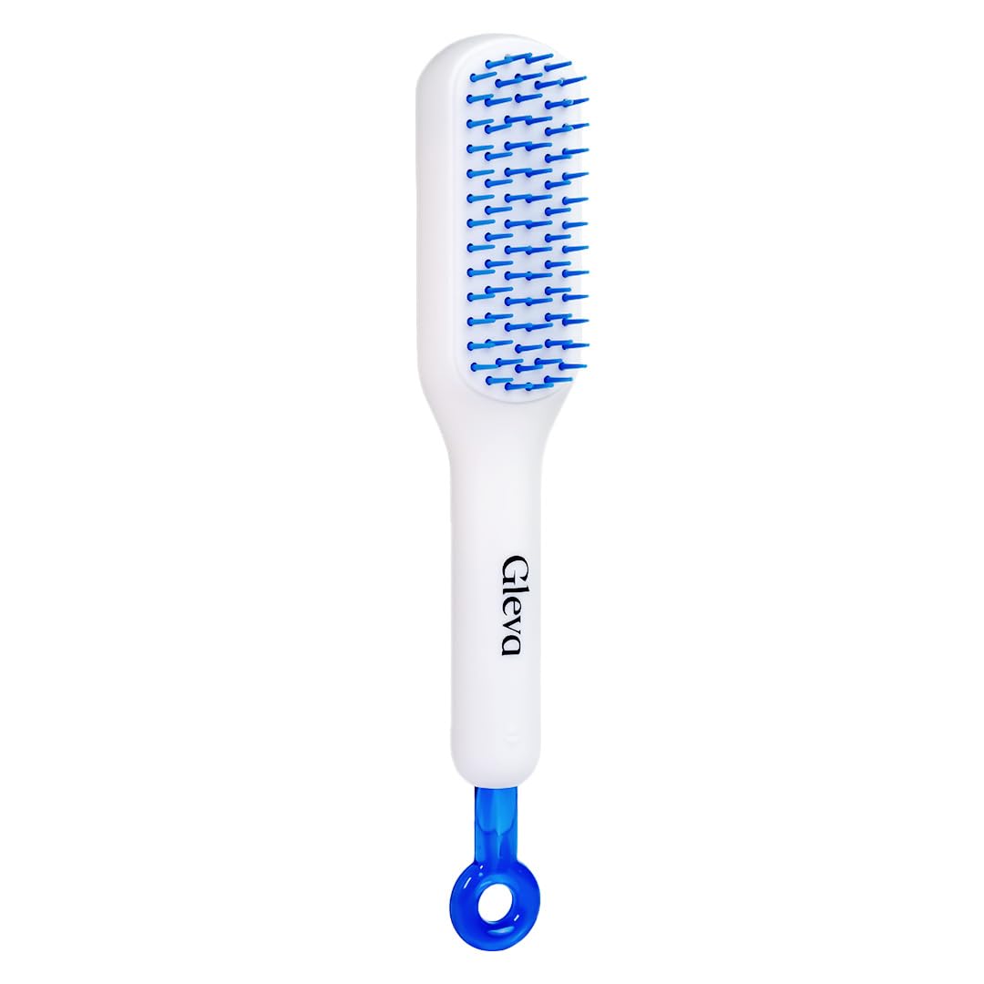 Gleva Self Cleaning Hair Brush, Detangler Brush & Styling Brush, Anti Static Massage Hair dressing Comb, Hair Massage Comb, Styling & Smooth Brush, Massage Brush, Hair Comb for Men & Women-image-46