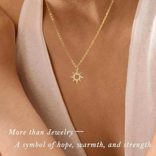 Image of Gold Silver Necklace for Women, Dainty Cubic Zirconia Pendant