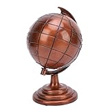 DANAIXZ Legierungs-Globus-Dekor, weinrotes Metall-Globus-Ornament, elegantes dekoratives Globus-Modell für Büro, Arbeitszimmer, Schreibtisch, Display, einzigartiges Geschenk, Hei