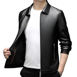 CHUNYU Herenjas Echt lederen kleding Korte verzending Leren jas Standkraag Lentekleding (Color : D, Size : 4XL-195)