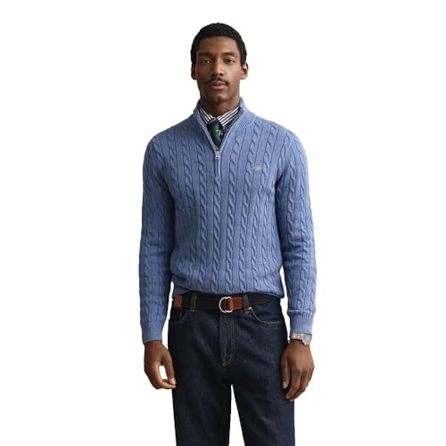 Pull demi-zip homme GANT en coton idéal pour vos sorties de week-end