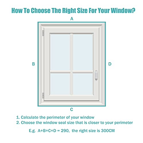 Kit Fenêtre Climatiseur Mobile, 300M Tissu De Calfeutrage pour Fenêtres pour Climatiseur Mobile et Sèche-Linge, Calfeutrage Climatiseur fonctionne avec n'importe quelle unité de climatisation mobile - Image 6