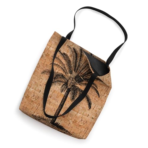Bolso Tote con diseño de palma y textura de madera de corcho miniatura 2