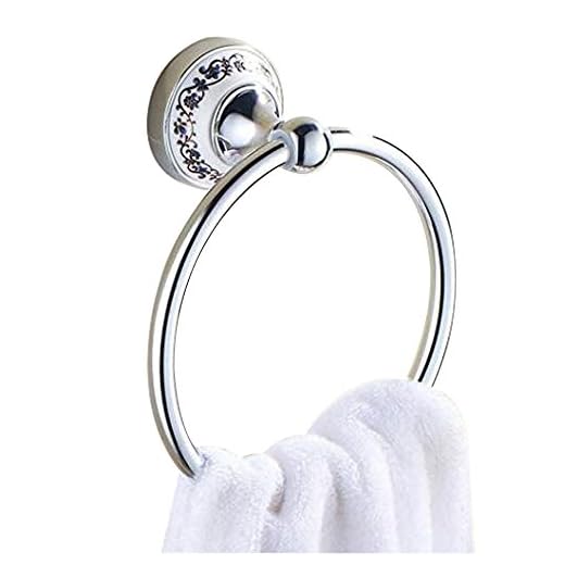 Acero inoxidable Anillo de toalla Baño cocina montado en la pared Porta toallas Cerámica, Cromado