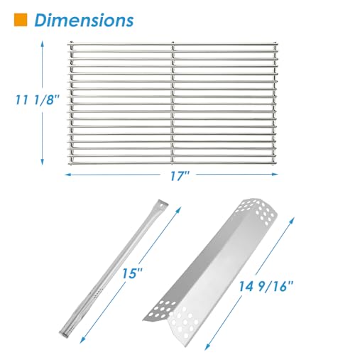 Image of Replacement Parts for Nexgrill 720-0896B 720-0896E 720-0896X 720-0896C Deluxe 6-Burner Gas Grills, Cooking Grate, Grill Heat Shield Tent and Burner for Nexgrill Replacement Parts 6 Burner