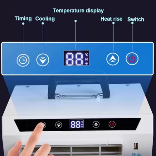 13.000 BTU Split-Klimaanlage, tragbare Innen- und Außeneinheit mit Touchpanel, 12-Stunden-Timer, Fernbedienung, leise Kühlung für Zuhause, Büro, Camping und Wohnmobil, einfache Installation, keine M
