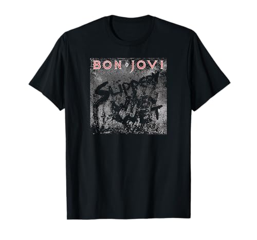 Bon Jovi Unisex Adult Black Small Regular Fit V-Neck T-Shirt