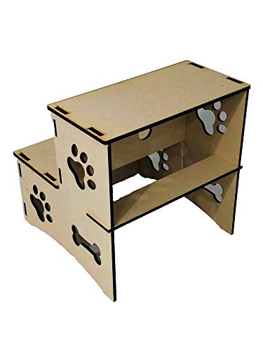 Escada Pet Para Cachorros E Gatos Em Mdf Com 2 Degraus