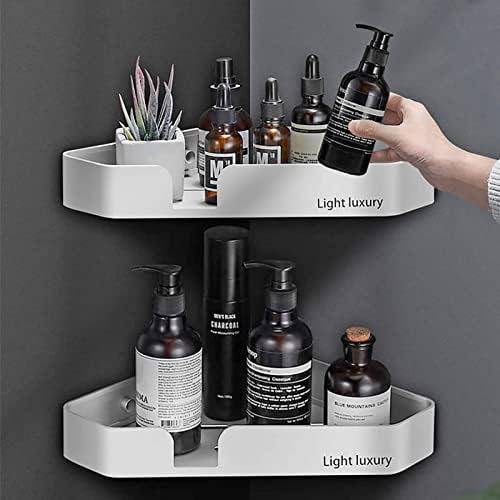 Shower Shelf, Assorted Shower Shelf without Hole, Shower Basket, for Kitchen and Shower Storage, Shower Shelf without Drilling (Silver Triangular Thelf Tray) (als58)