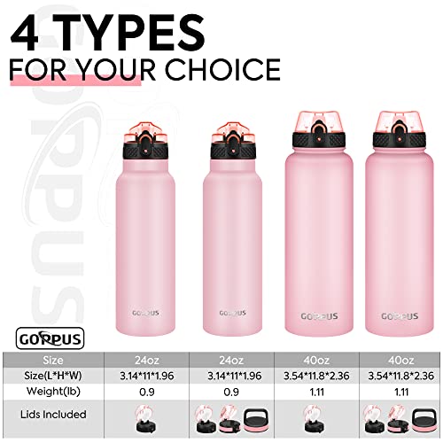 GOPPUS 750ml/26oz Stainless Water Bottle with Straw Double Wall Insulated Bottles with Strap Reusable Vacuum Thermal Flask Leakproof Keep Cold Drinks Bottles with Flip Top Lid for Men Women BPA Free - Image 2