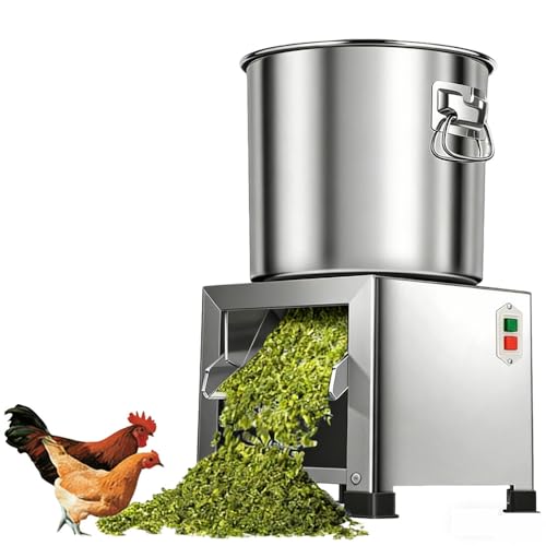 Picadora eléctrica comercial de alimentos, picadora grande de acero inoxidable, 3500 rpm, alimentación eficiente para pollos, patos y cerdos, aves de corral y animales