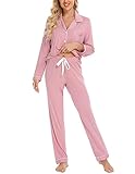 Gepansis Conjunto de pijama de manga larga con botones para mujer, Large