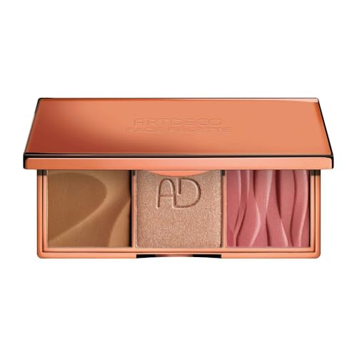 ARTDECO Face Palette 3-in-1 Palette mit Bronzer Blush & Highlighter vielseitiges Make-up Set für Kontur Glow & Frische 1 Stück