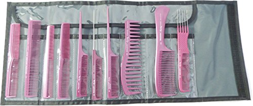 Preisvergleich Produktbild Hercules Sägemann 10er Kamm Set flieder / Tasche grau