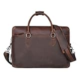 maletin portatil cuero hombre Estructura: Gran capacidad. Contiene 2 grande compartimiento principal, 1 bolsillo acolchado para computadoras, 2 pequeños bolsillos para cartera o llaves y etc, 1 bolsillo con cremallera. los bolsillos para tarjeta ,Detrás del maletín hay 1 Compartimiento con cremallera para equipaje de mano. Ajustable y extraíble correas de hombro agradable (45 pulgadas).