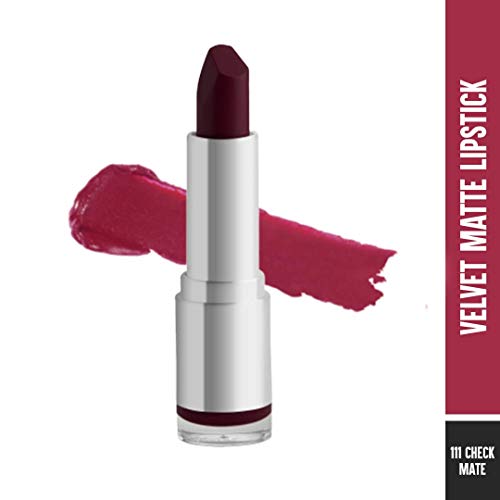 Image of Colorbar Velvet Matte Lipstick, Check Mate, 4.2g | Smudgeproof | Creamy matte finish | Lasts upto 5 hrs | Enriched with Vitamin E, Jojoba Oil and Shea Butter | Suitable for all skin types