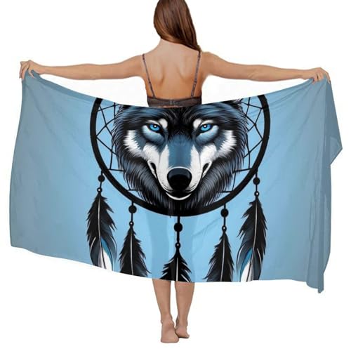 Soft 72x40 Inch Beach Shawl, Women's Lightweight Sexy Wrap Dresses, Beach Bikini Cover-Ups