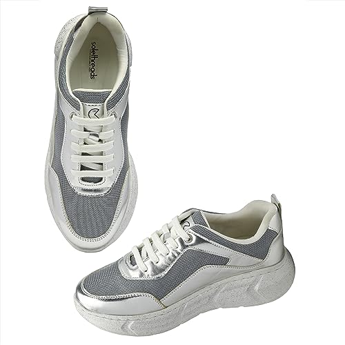 Image of SOLETHREADS Glam Casual Sneaker Lightweight Cushioned Lace-up Shoes for Women
