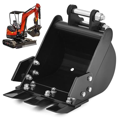 Image of 300mm /11.81in Mini Excavator Bucket, Excavator Trench Buckets Fit for 1.8 Tons Mini Excavator w /Pins*2 - Replace Small Digger Trenching Buckets Excavator Backhoe Attachments