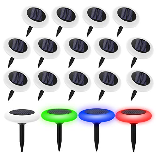 BRIGHTRIGHTColorize Colorful Outdoor Solar Pathway Lights (18 Lights), Waterproof Auto On/Off Solar Powered Lights - Decorative Landscape Lighting for Garden, Pool, Fountain & Backyard