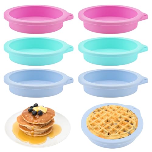 Moules à Œufs pour Air Fryer - Lot de 6 Pièces - Moules en Silicone Résistant à la Chaleur - Accessoires Air Fryer Antiadhésifs - moules à Cake Ronds -...