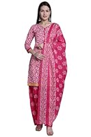 Rajnandini Pink Cotton Printed Readymade Patiala Salwar Suit (Ready to Wear-VSMRW4281-6XL)