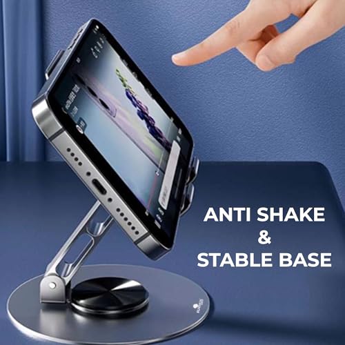Kratos-M1-Mobile-Stand-Tablet-Stand-Foldable-360-Rotatable-Mobile-Stand-for-Table-Multiple-Height-Angle-Adjustments-Stable-Metalic-Round-Base-Weight-of-Any-Phone-or-Tablet