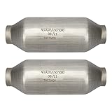 MAYASAF【2 pack】2" Inlet/Outlet Universal Catalytic Converter, w/o O2 Port (EPA Compliant), 2 pack
