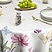 Horaldaily Spring Tablecloth 70×70 Inch Round, Wildflowers Floral Butterfly Washable Table Cover for Party Picnic Dinner Decor