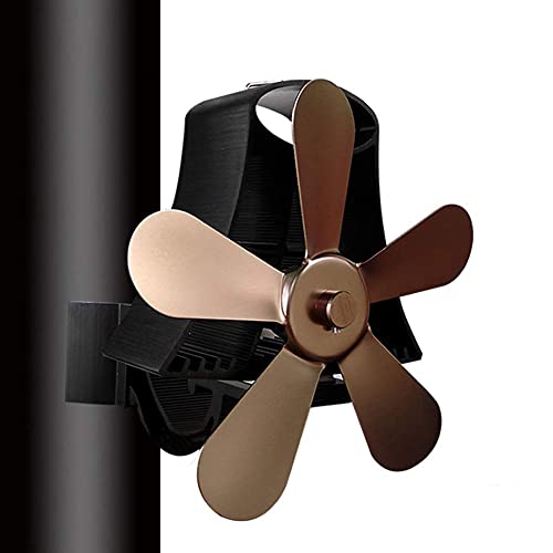 DHWWXDL Ventilador de lareira com 5 lâminas, mini tamanho alimentado por calor operação silenciosa,