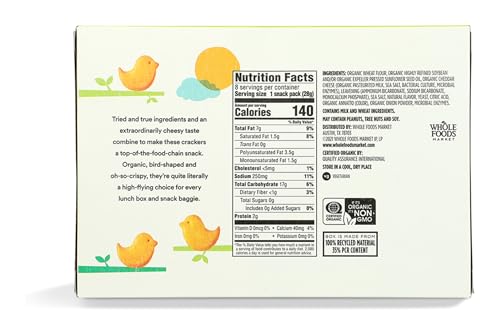 Image of 365 by Whole Foods Market, Organic Cheddar Chicks Crackers, 8 Pack