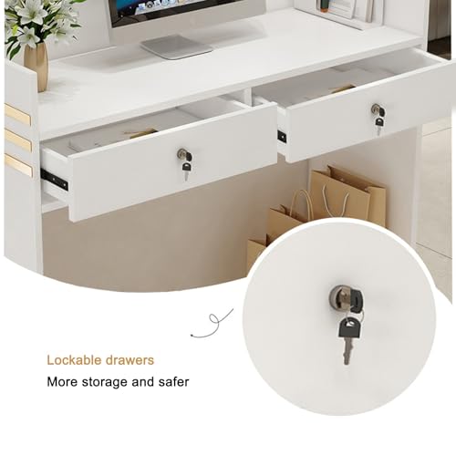 Bureau d'accueil pour petits espaces avec rangements intégrés - 4
