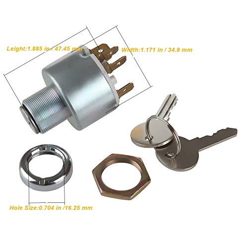 Mdy 31973K4183 Spb501,551508G Waterproof Ignition Key Starter Switch With 3 Position 5 Terminal 2 Keys Replacement For Cars, Motorcycles, Boats Tractor,Trailer,Digger,Agricultura #TOP3