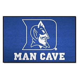 FANMATS 14540 Duke Blue Devils Man Cave Starter Mat Accent Rug – 19in. x 30in. | Sports Fan Home Decor Rug and Tailgating Mat – “D & Devil” Logo