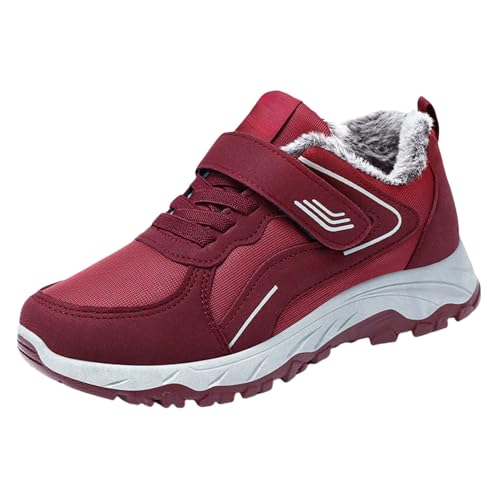 Generisch Zapatos de invierno para mujer, forrados negros, resistentes al agua, cálidos, para interiores, unisex, para exteriores, con plataforma, cómodos, informales, zapatillas de tenis de felpa