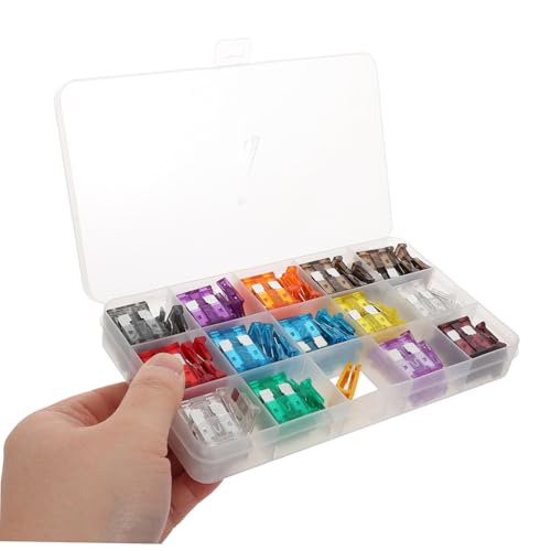 Kit de reemplazo de fusibles IMIKEYA, 150 piezas para automóvil, camión, RV y motocicleta, variedad estándar de bajo perfil, con caja organizada de almacenamiento miniatura 4