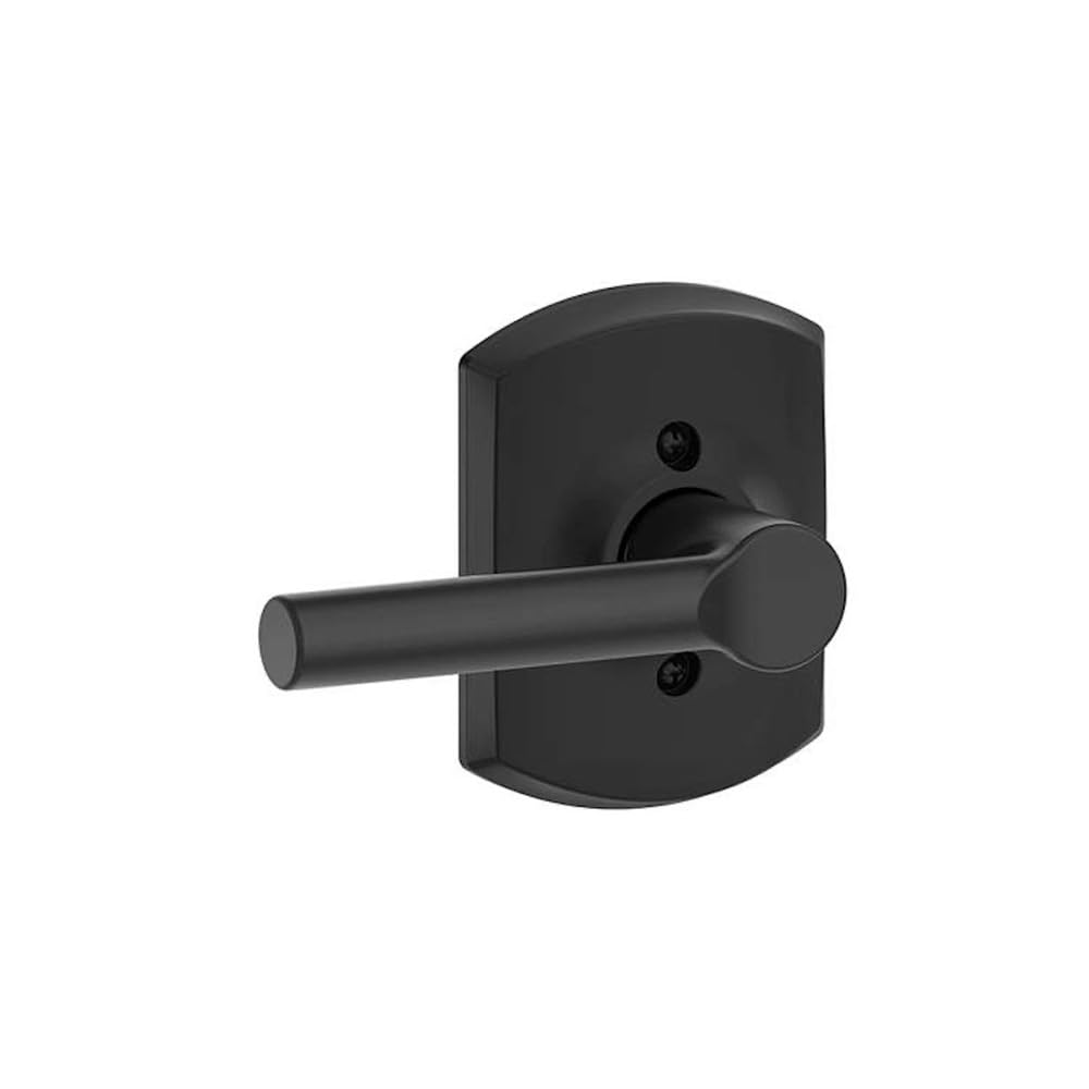 Schlage F170 BRW 622 GRW Broadway Kapı, Greenwich Döşeme, Tek Taraflı Dönmeyen Kukla Kapı Kolu, Mat Siyah