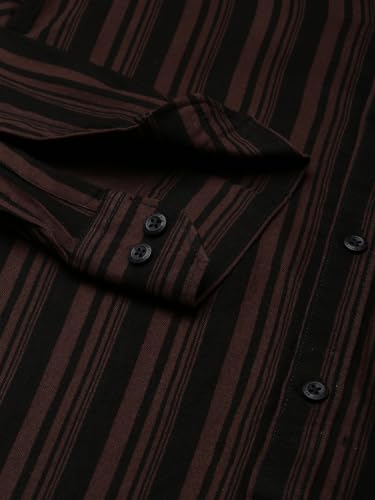 Image of Majestic Man Men's Standard Slim Fit Striped Pure Cotton Casual Shirt